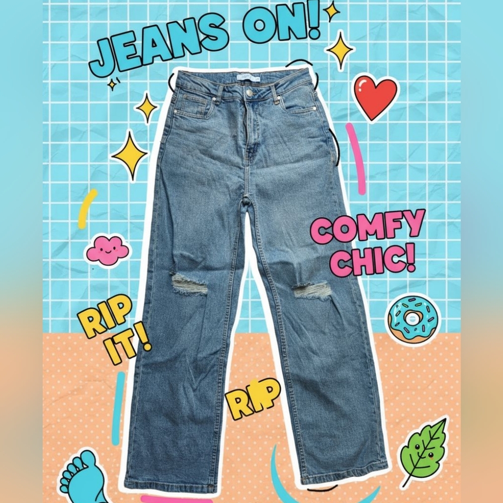 Stylish Blue Ripped Jeans